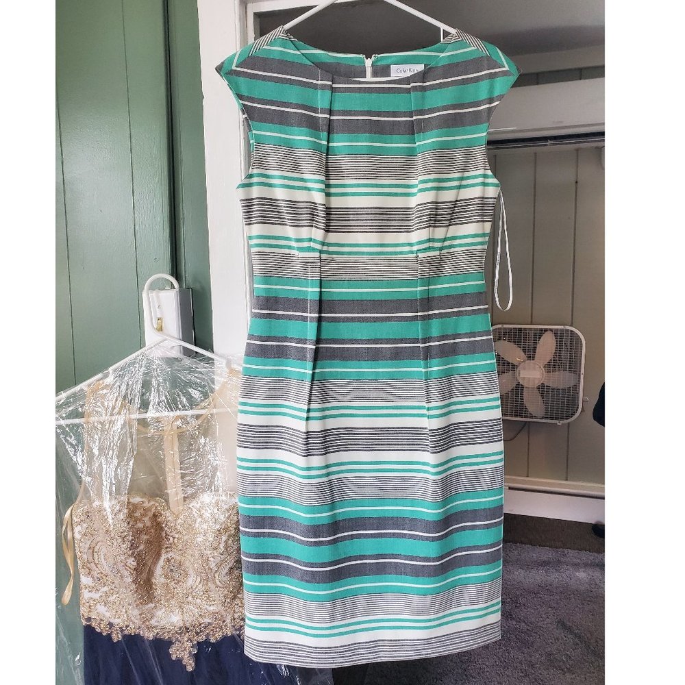 Calvin Klein Stripped Sheath Dress Size 4